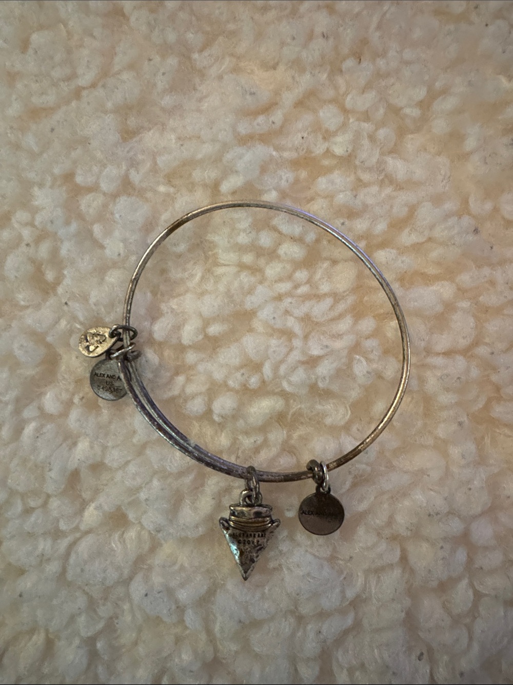 Alex and Ani Silver-Tone Ice Cream Cone Charm Bangle